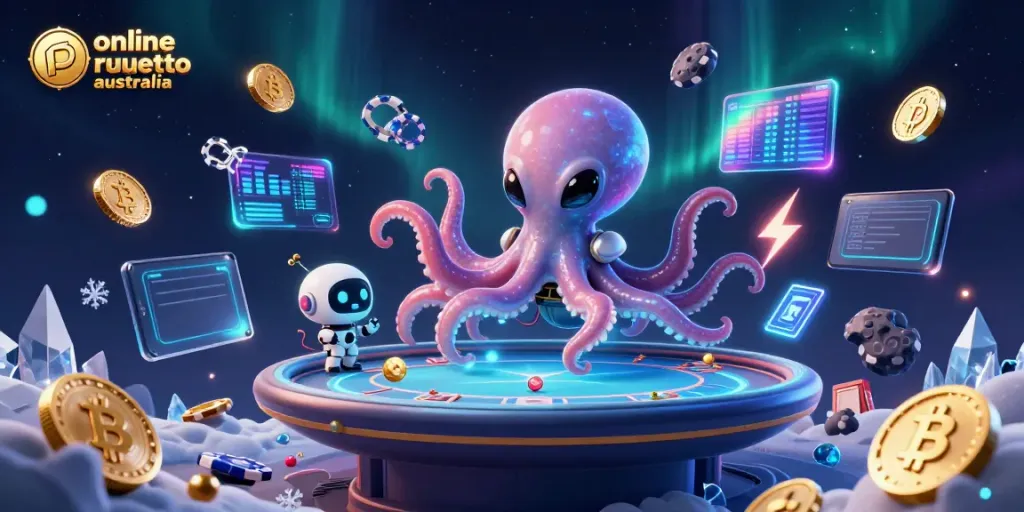Engage in thrilling gameplay at an online roulette casino Australia with vibrant 3D alien visuals.