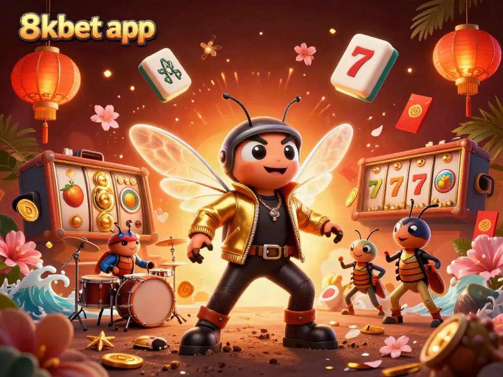 Experience thrilling games with the 8xbet app featuring vibrant casino characters and elements.